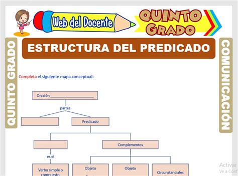 Estructura Del Predicado Para Quinto Grado De Primaria Gratis