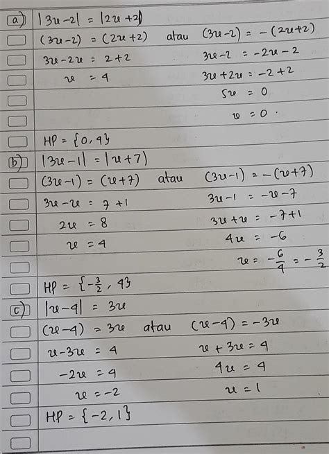 Tentukan Himpunan Penyelesaian Dari Setiap Persamaan Berikut A 3 X