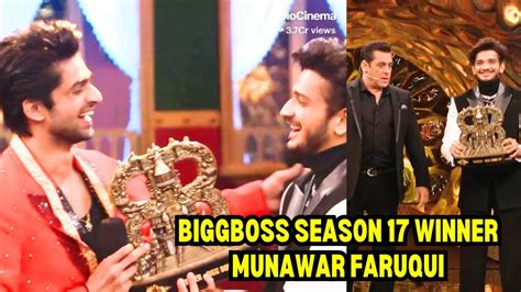 Biggboss 17 Winner Munawar Faruqui Wins Abhishek Kumar Runner Up Bb17 Finale