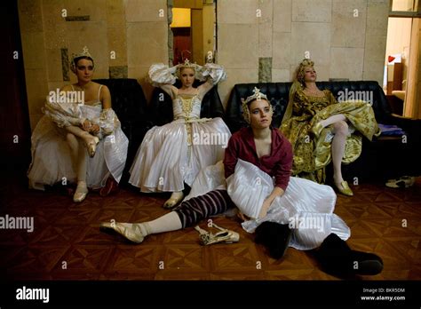 Russia St Petersburg Ballet Dancers Backstage During A Moments Rest