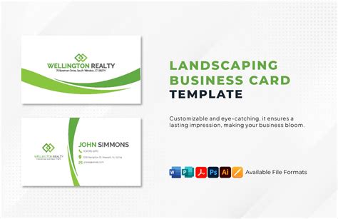 Landscaping Business Card Template in Word, Pages, Publisher, PSD ...