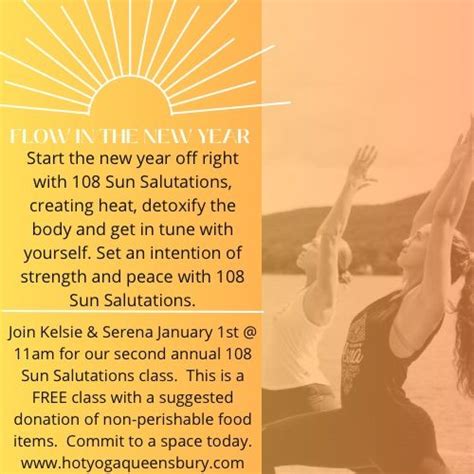 New Year 108 Sun Salutations Hot Yoga Queensbury January 1 2024