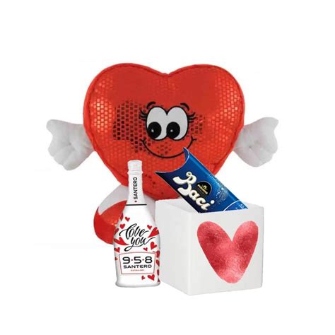 Regalo San Valentino Con Vasetto E Baci Santero E Peluche