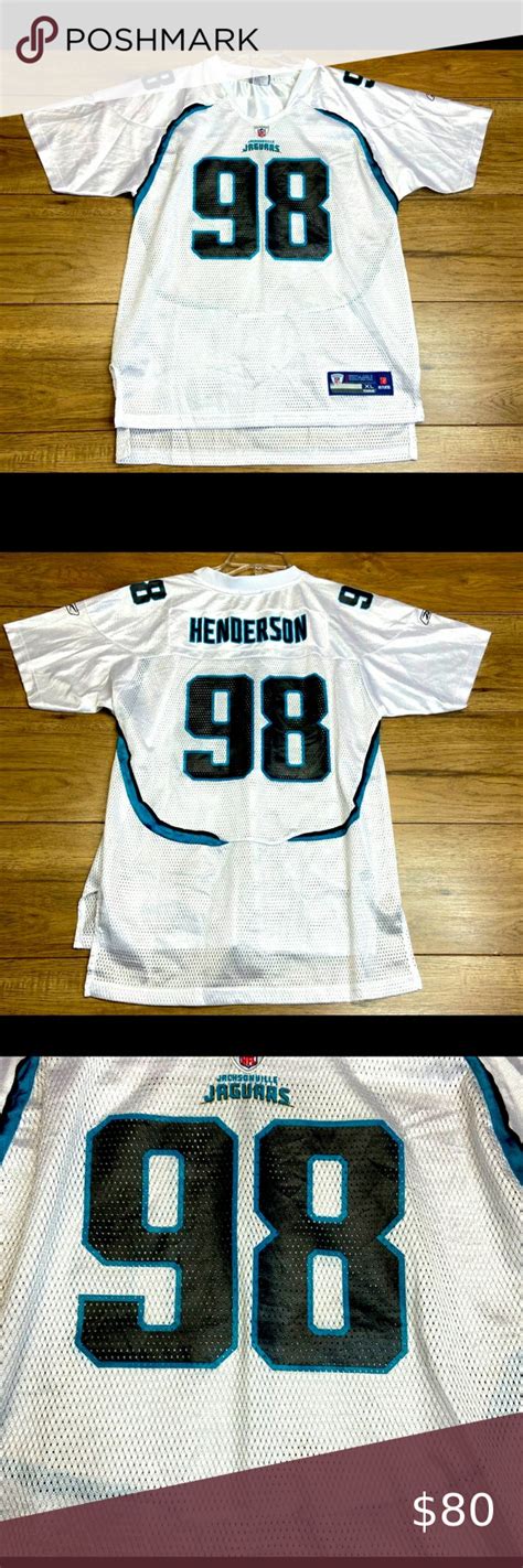 Rare Vintage Reebok Jacksonville Jaguars John Henderson #98 White NFL ...