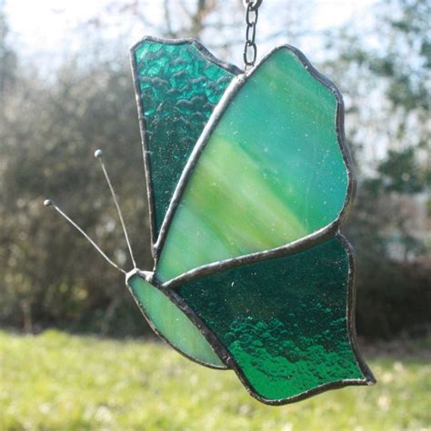 Stained Glass Butterfly Suncatcher Etsy Stained Glass Butterfly