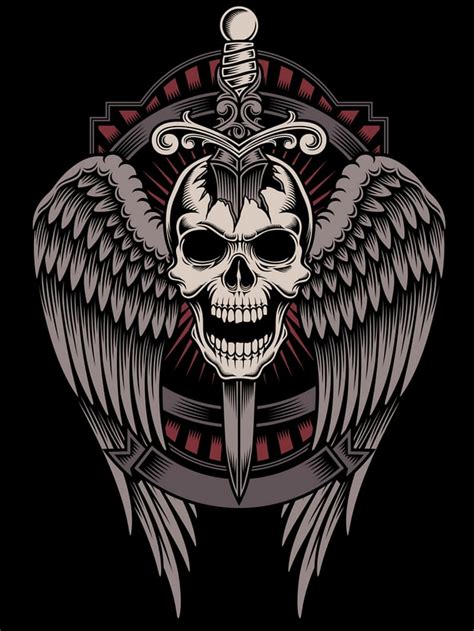 Skull Dagger, wings, scary, dead, warrior, ghost, tribal, HD phone ...