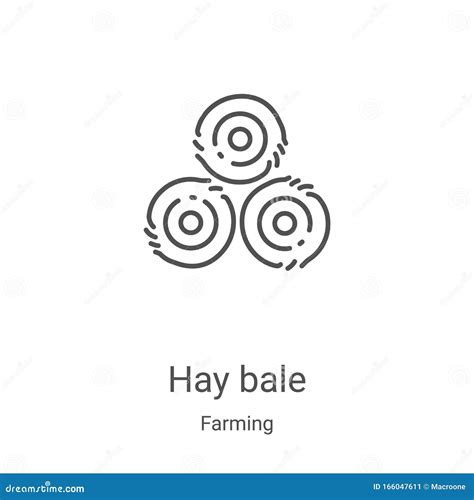 Hay Bale Icon Vector From Farming Collection Thin Line Hay Bale