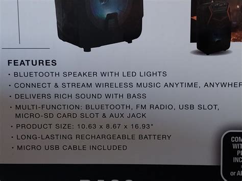 Soundlogic Xt Kickstand Watt Karaoke Speaker With Led Lights Ebay