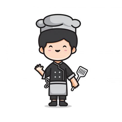 Premium Vector Cute Chef Man Chef Logo Cartoon Chef Cartoon Sketches