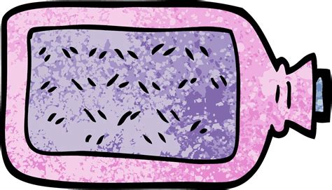 Grunge Textured Illustration Cartoon Hot Water Bottle 12552831 Vector