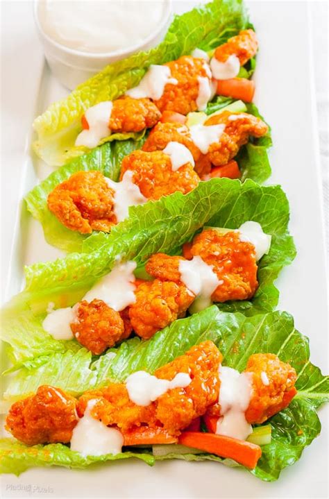 Buffalo Chicken Lettuce Wraps Blue Cheese Plating Pixels