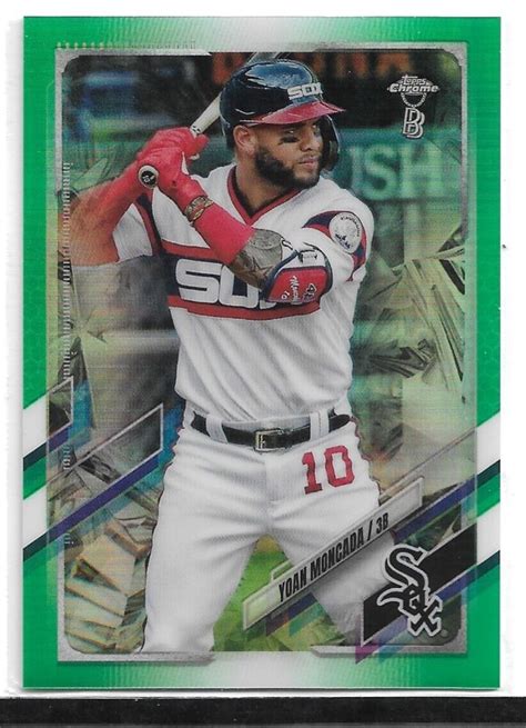 2021 Topps Chrome Refractor Yoan Moncada Green 186 White Sox B Ebay