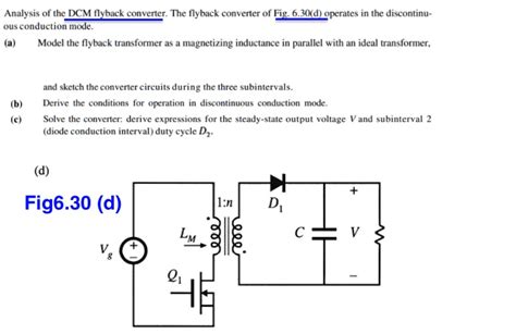 SOLVED Analysis Of The DCM Flyback Converter The Flyback Converter Of