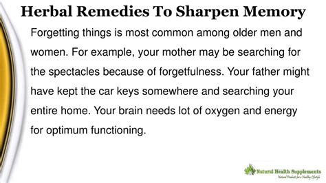 Ppt Herbal Remedies To Sharpen Memory And Improve Concentration