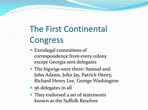 PPT - The First Continental Congress PowerPoint Presentation, free ...