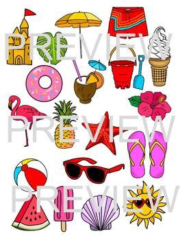 Summer Fun Clip Art Set 20 Images by Art with Ms B | TPT