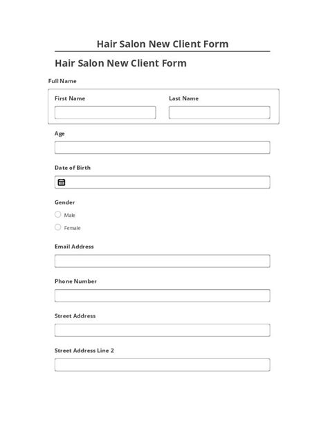 Manage Hair Salon New Client Form Airslate