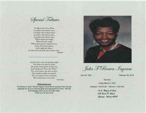 Julia F Brown Ingram Obituary Aa Rayner And Sons Funeral Homes