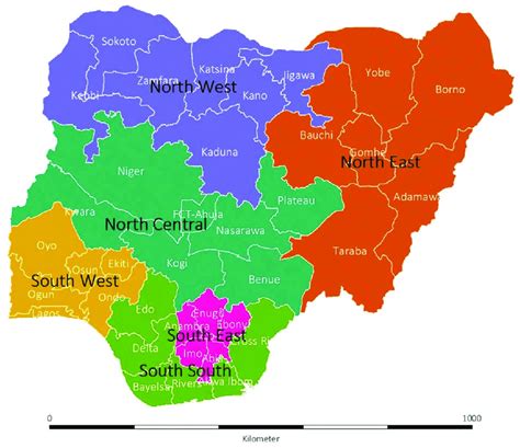 Nigeria Geopolitical Zones Map