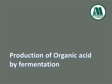 Production Of Organic Acid By Fermentation Labmonk