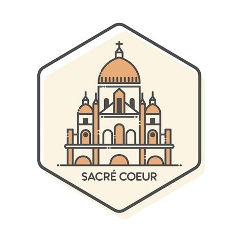 Premium Vector Sacre Coeur Outline Icon Paris France Simple Icon