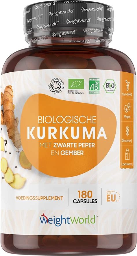 Weightworld Biologische Kurkuma Met Zwarte Peper En Gember Mg