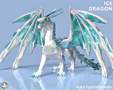 Ice Dragon Miniature Ice Dragon Miniature Tabletop Rpgs Like D&D or Pathfinder 28mm - Etsy