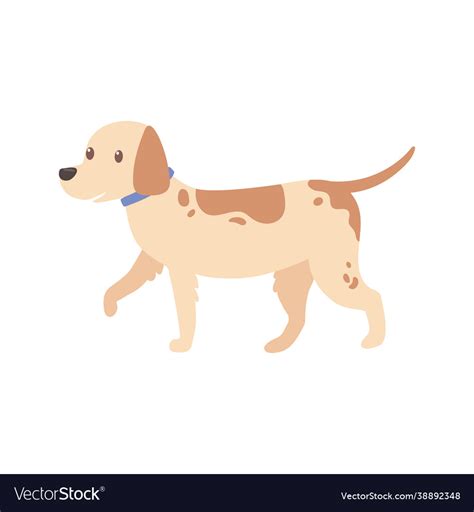 Cute dog walking Royalty Free Vector Image - VectorStock