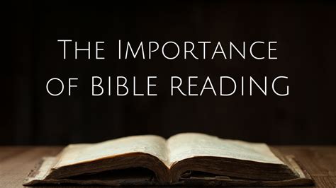 The Importance Of Bible Reading Youtube