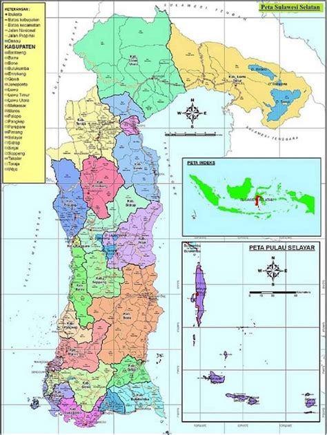 Gambar Peta Sulawesi Selatan Lengkap - BROONET