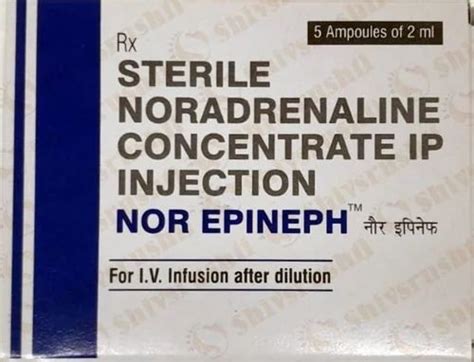 Noradrenaline Bitterent Nor Epineph Ml Of Ml Packaging Type