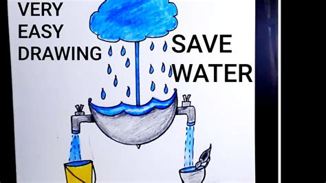 Very Easy Drawing For Water Conservation Save Water Save Life