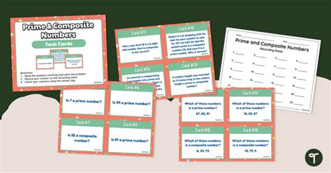 Prime Composite Numbers Task Cards Teach Starter Worksheets Library