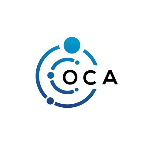 création de logo de technologie de lettre oca sur fond blanc oca