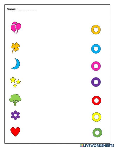 ورقة عمل توصيل الألوان Worksheet