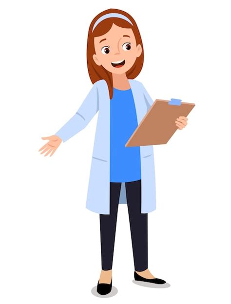 Premium Vector Illustration Of A Female Doctor With A Folder In Her Hands