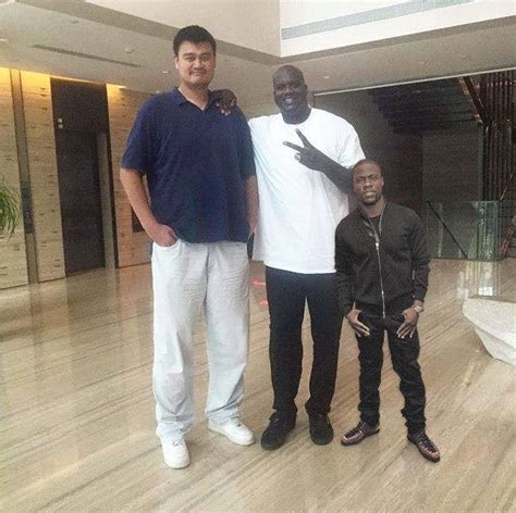 Yao Ming, Shaq, and Kevin Hart all in one picture. : pics