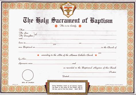 Baptism Certificate Pad 07 0105 Tonini Church Supply