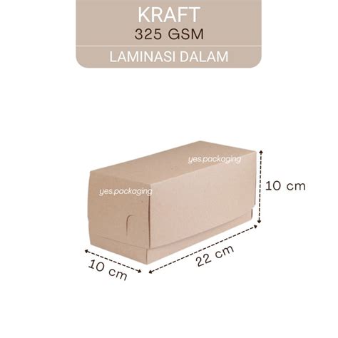 Jual 22x10x10cm KRAFT LAMINASI Box Dus Kotak Kemasan Cake Kue Roti