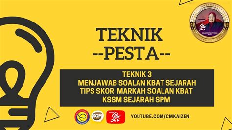 Tips Skor Soalan Kbat Kssm Sejarah Spm Kertas 2 Teknik Pesta Youtube