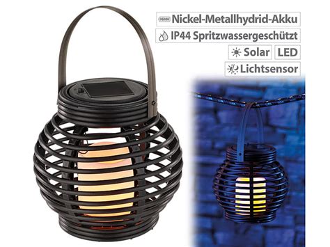 Lunartec Solar Polyrattan Laterne Solar Led Leuchte Aus Polyrattan