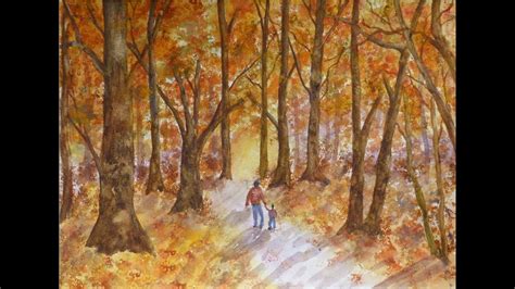 Aquarelle comment peindre facilement une forêt à l automne YouTube