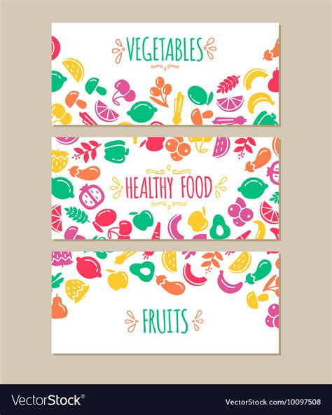 Healthy Food Cartoon Representing Banners Vector Image