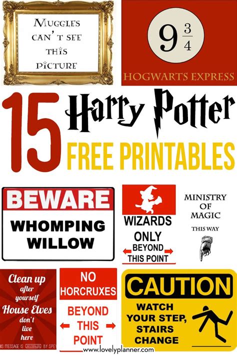 Free Printables Harry Potter