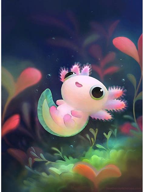 "Cartoon Axolotl Art" Poster for Sale by nikopashko | Redbubble