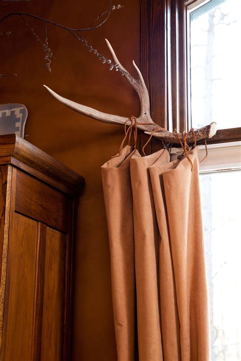 Rustic Deer Horn Curtain Holder