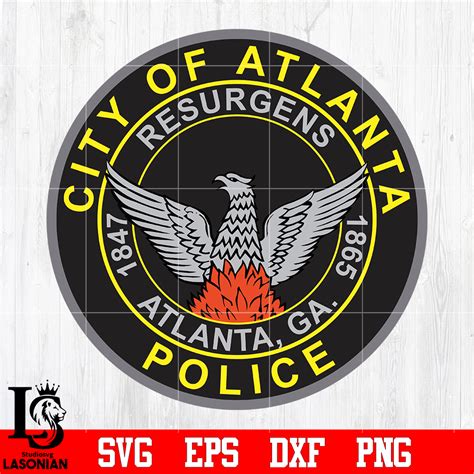 Badge City of Atlanta Police svg eps dxf png file, digital d - Inspire Uplift