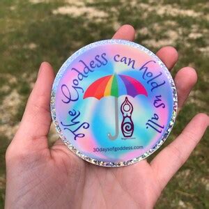 LGBTQ Affirming Story Goddess Sticker Round Holographic Glitter