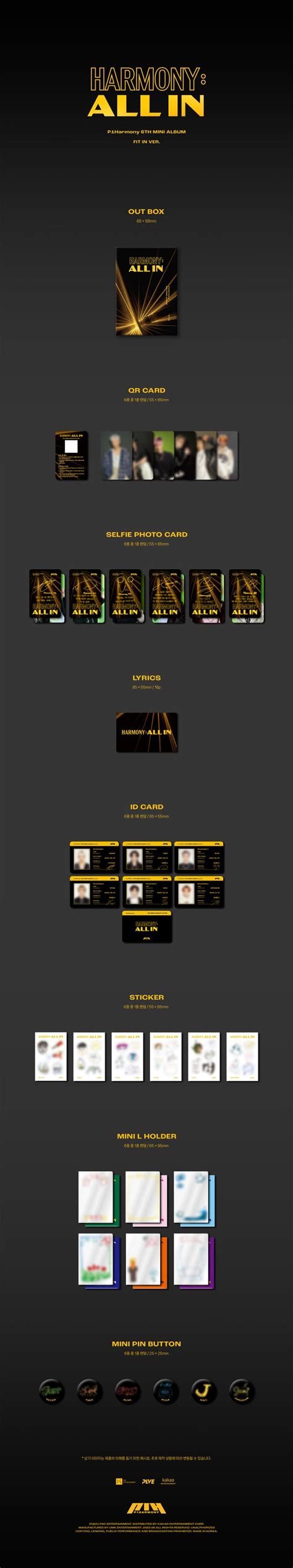 P1harmony 6th Mini Album Harmony All In Album Packaging Details