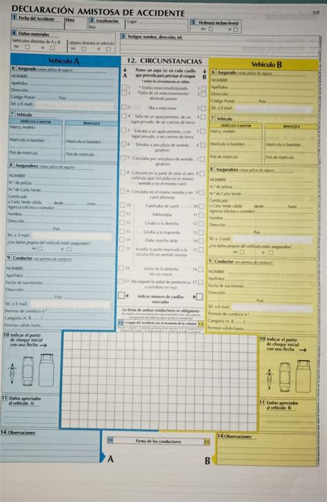 Cómo rellenar un parte amistoso de siniestro Gestoría Sánchez de la